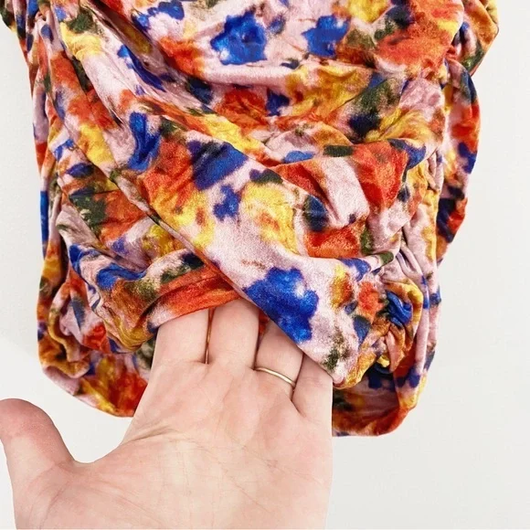 Isabel Marant NWT 40 US 8 Guilayo Floral Velvet Mini Skirt Revolve Ruched - Picture 7 of 16